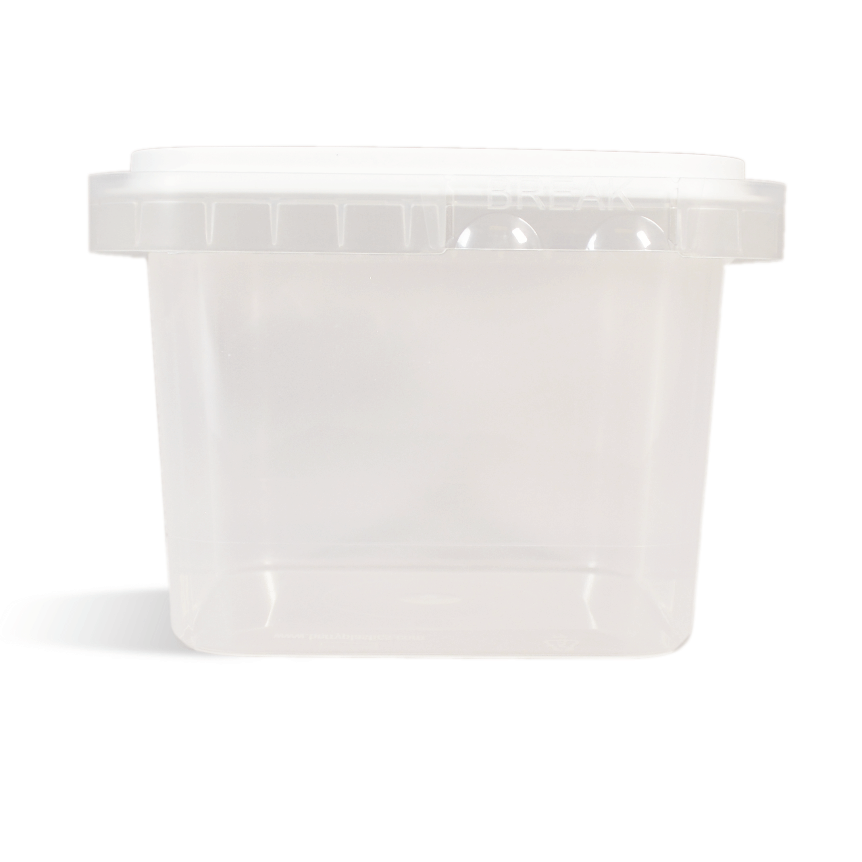 Square Tub w/ Tamper Evident Lid - 16 oz Clear Square Container