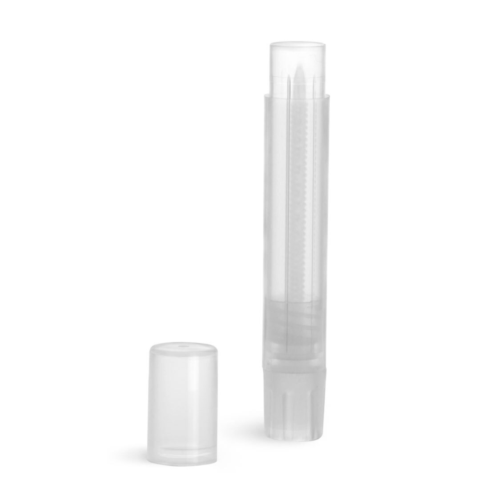 clear slimline lip balm tubes with caps