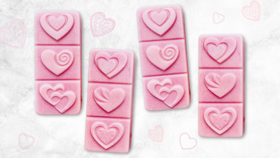 DIY Wax melt bars with heart shapes