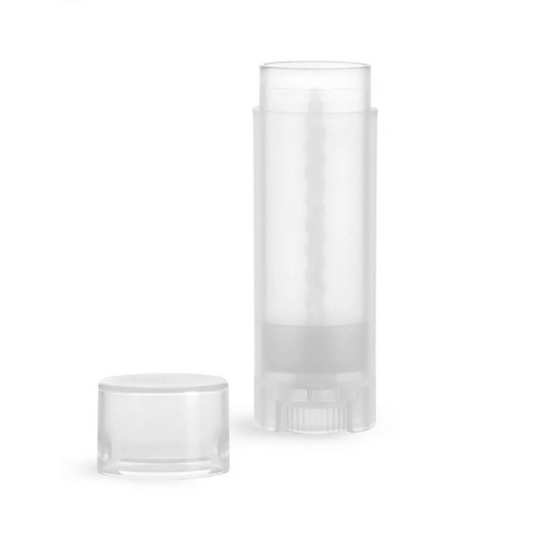 Lip Balm Tube - Clear Natural Oval Tube Set with Cap