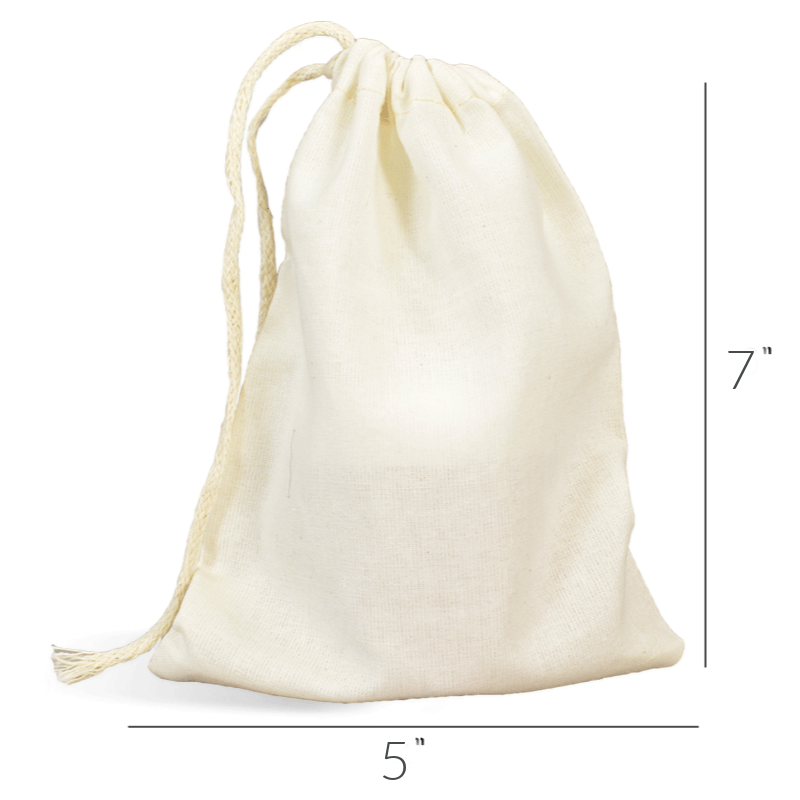 5x7 inch muslin drawstring bag