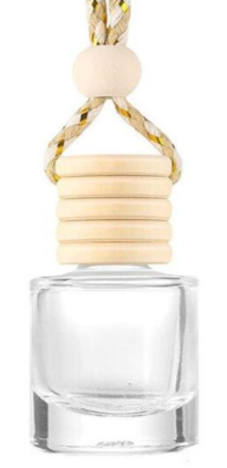 Car Diffuser Jar - Round Glass Aromatherapy Diffuser with Wood Lid
