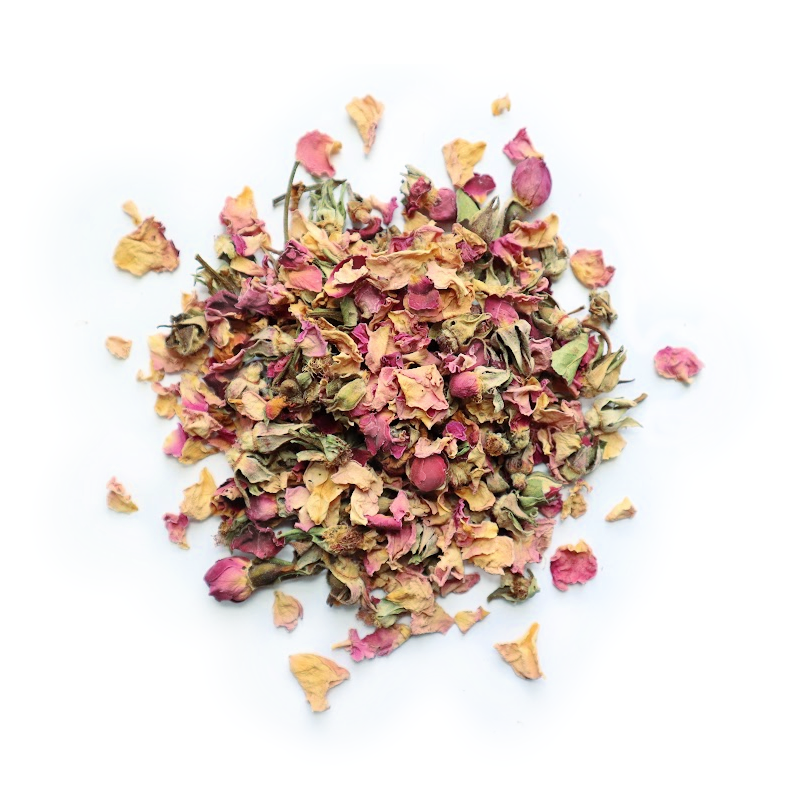 Dried Pink Rose Buds and Petals