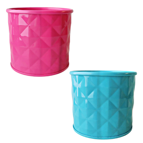 geo tin candle containers