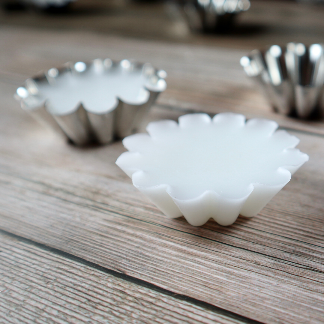 fluted metal wax tart molds