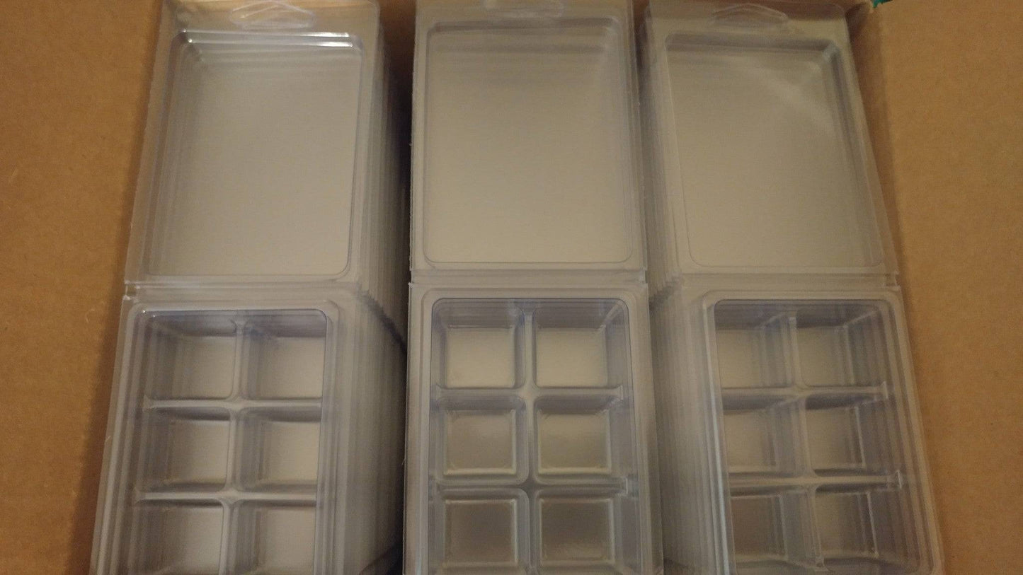 15 Pack Wax Melt Molds, 6 Cavity Clear Empty Plastic Wax Melt Containers