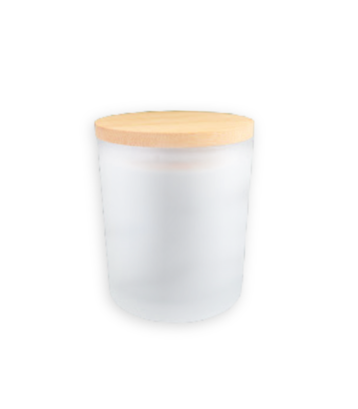 frosted glass candle container 10 oz