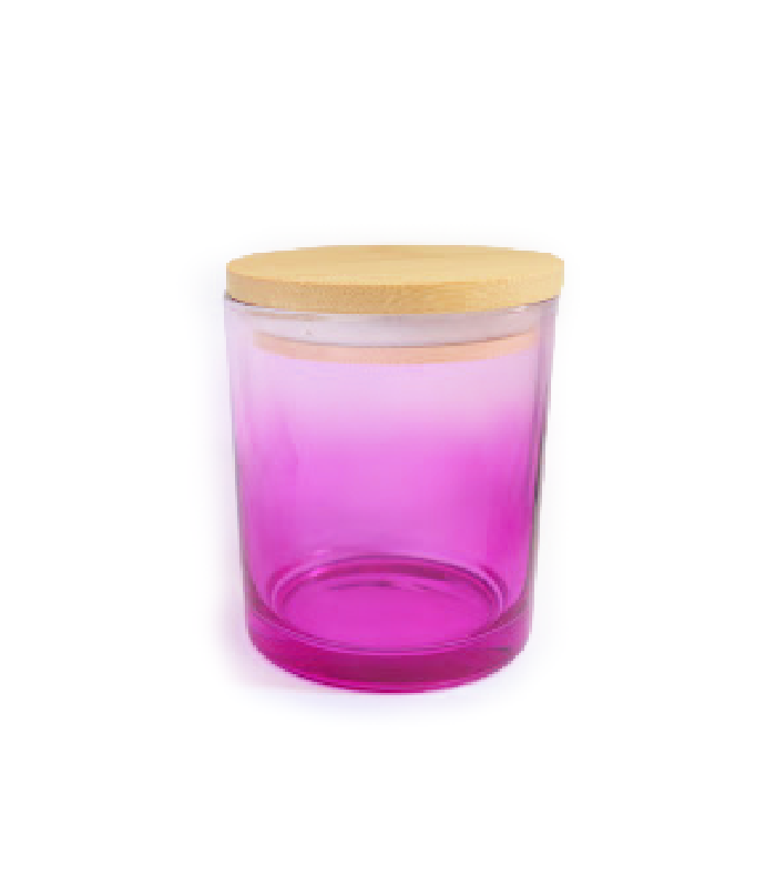3 Wicks 12oz Pink Glass Candle Jars