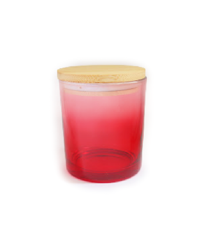 10 oz red glass candle jar