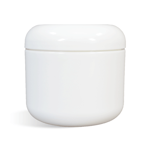 White Cosmetic Jar with Dome Lid - 2oz
