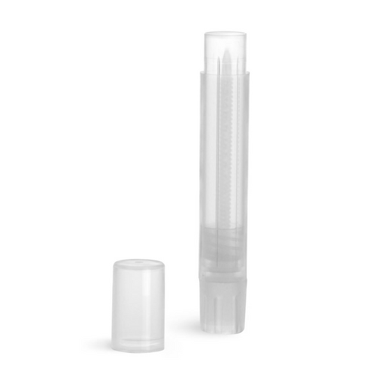 clear slimline lip balm tubes with caps