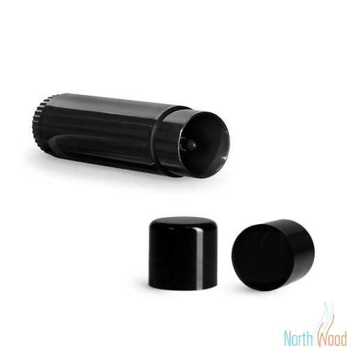 black round lip balm tubes with caps