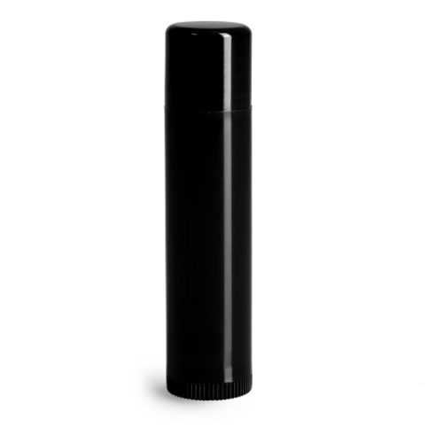 Black round lip balm tube